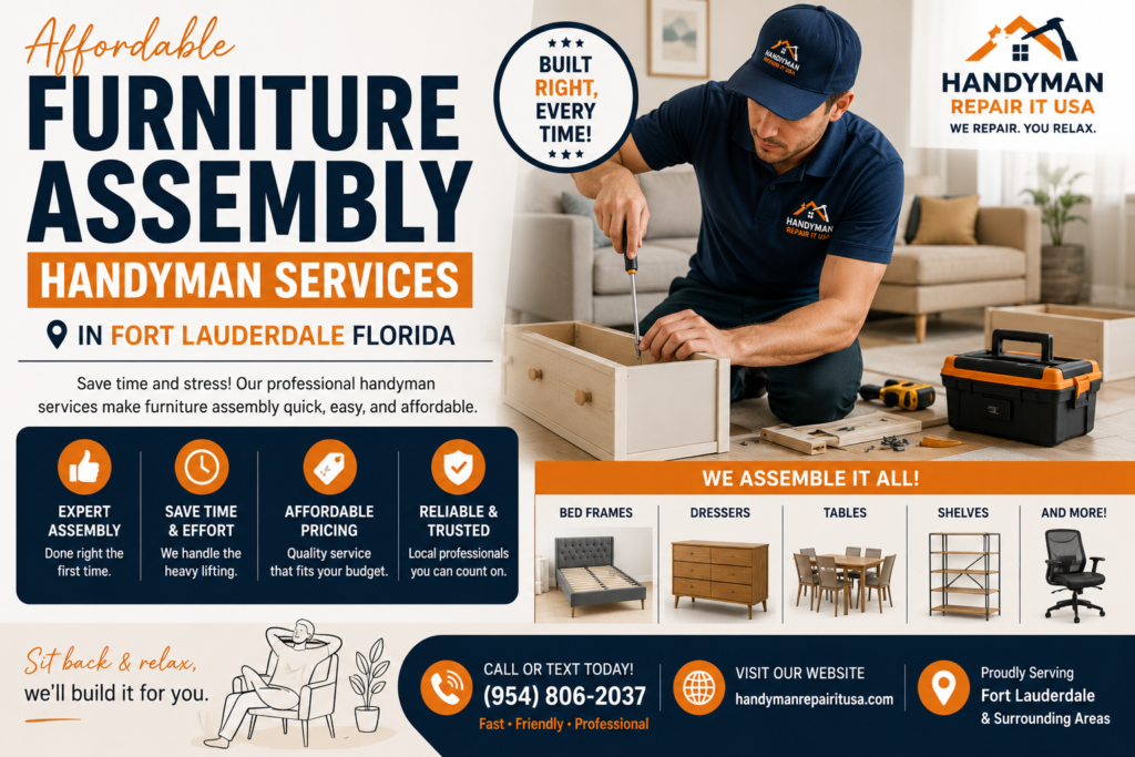 Affordable Furniture Assembly Handyman Services in Fort Lauderdale Florida – Professional Solutions by Handyman Repair It USA